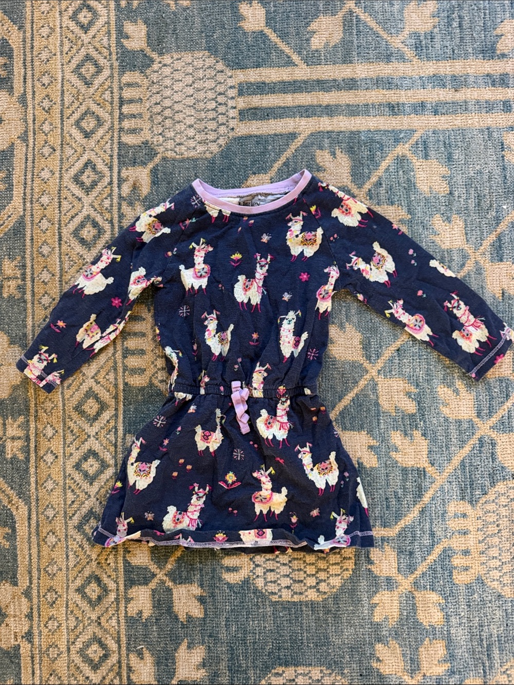 Hatley Navy Blue Llama Print Girls' Dress